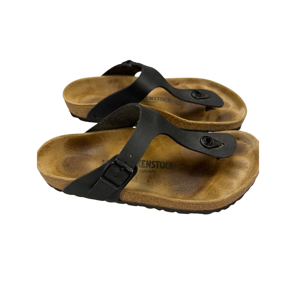 Birkenstock Gizeh Black Birko-Flor Thong Sandals Womens 39 L8 M6 Made in Germany